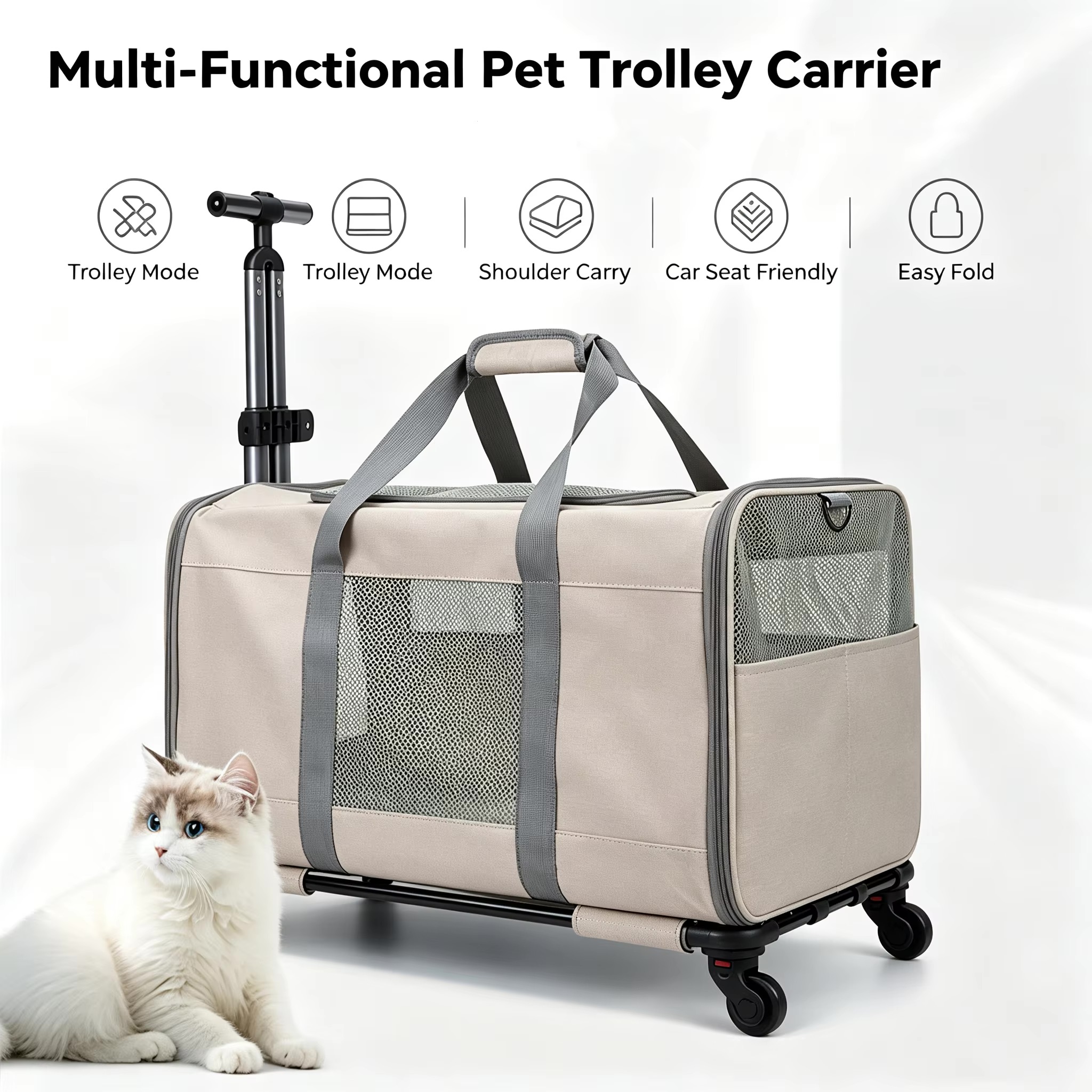 Multi‑Functional Pet Trolley Case 12d